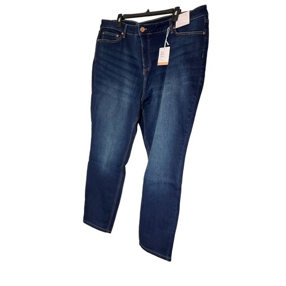 LC Lauren Conrad Womens Dark Wash High Rise Skinny Jeans Plus Sz 26W New - Picture 5 of 8